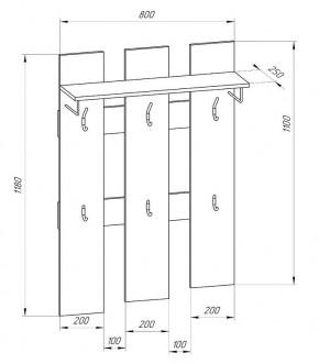 Прихожая-вешалка большая 800 в Добрянке - dobryanka.mebel24.online | фото 2