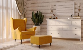 Пуф Киркас жёлто-оранжевый, ткань рогожка в Добрянке - dobryanka.mebel24.online | фото 3