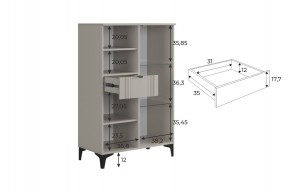 РИЧ Комод 2 со стеклом в Добрянке - dobryanka.mebel24.online | фото 3