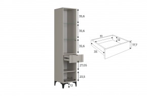 РИЧ Шкаф однодверный со стеклом в Добрянке - dobryanka.mebel24.online | фото 3