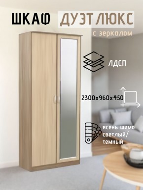 Шкаф 2-х створчатый Дуэт Люкс с зеркалом в Добрянке - dobryanka.mebel24.online | фото 4