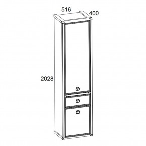 Шкаф 2D1S, MAGELLAN, цвет Сосна винтаж в Добрянке - dobryanka.mebel24.online | фото 2