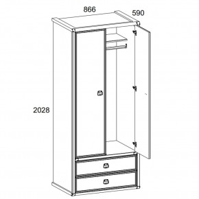 Шкаф 2DG2S, MAGELLAN, цвет Сосна винтаж в Добрянке - dobryanka.mebel24.online | фото 2