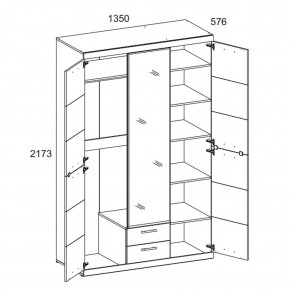 Шкаф 3D2S Z OSKAR , цвет дуб Санремо в Добрянке - dobryanka.mebel24.online | фото 3