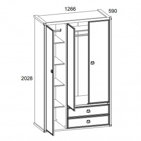 Шкаф 3DG2S, MAGELLAN, цвет Сосна винтаж в Добрянке - dobryanka.mebel24.online | фото