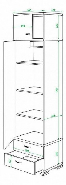 Шкаф платяной Домино КС-10 в Добрянке - dobryanka.mebel24.online | фото 3