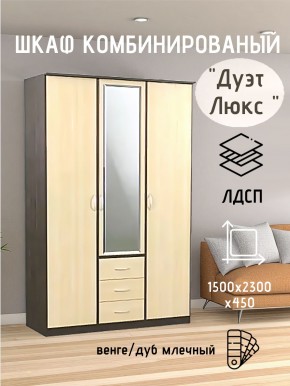 Шкаф комбинированный Дуэт Люкс с зеркалом в Добрянке - dobryanka.mebel24.online | фото 3