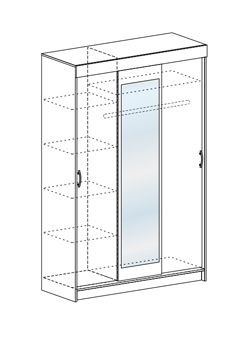 Шкаф-купе Басса ШКК 551 шимо шимо светлый/темный в Добрянке - dobryanka.mebel24.online | фото 3