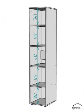 Шкаф Linnea MHR-1-2 2050х400х510 (Графит-М 11.1.25) в Добрянке - dobryanka.mebel24.online | фото 3