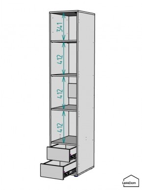 Шкаф Linnea MHR-1-4 2050х400х510 (ДВ-М 11.1.25) в Добрянке - dobryanka.mebel24.online | фото 3