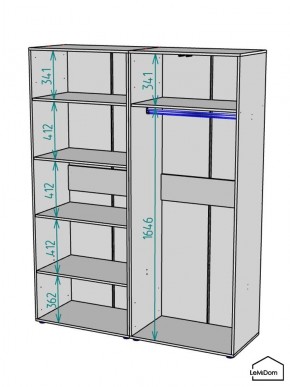 Шкаф Linnea MHR-4-1 2050х1600х510 (Белый-М 11.1.2) в Добрянке - dobryanka.mebel24.online | фото 3