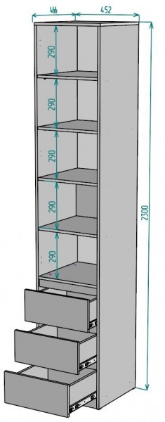 Шкаф Мальта H160 в Добрянке - dobryanka.mebel24.online | фото 2
