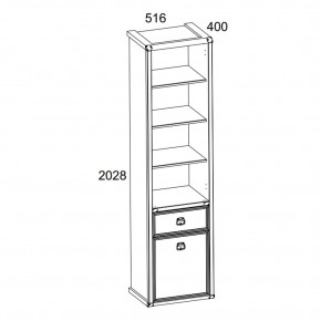 Шкаф открытый 1D1S, MAGELLAN, цвет Сосна винтаж в Добрянке - dobryanka.mebel24.online | фото