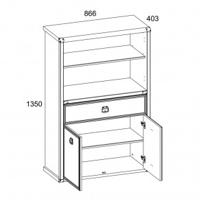 Шкаф открытый 2D1S, MAGELLAN, цвет Сосна винтаж в Добрянке - dobryanka.mebel24.online | фото 3