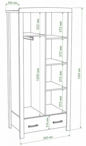 Шкаф платяной Бартоло Ш2Д в Добрянке - dobryanka.mebel24.online | фото 2