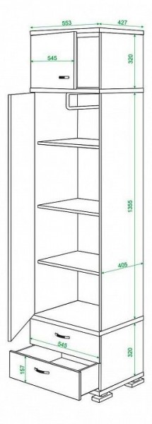 Шкаф платяной Домино КС-10 в Добрянке - dobryanka.mebel24.online | фото 3