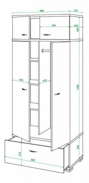 Шкаф платяной Домино КС-20 в Добрянке - dobryanka.mebel24.online | фото 3