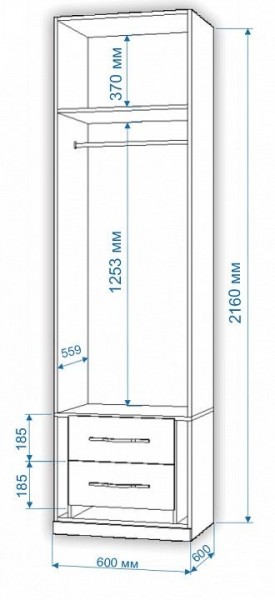Шкаф платяной Нобиле Пл-60/60 в Добрянке - dobryanka.mebel24.online | фото 2