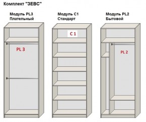 Шкаф распашной серия «ЗЕВС» (PL3/С1/PL2) в Добрянке - dobryanka.mebel24.online | фото 2