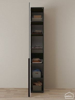 Шкаф с антресолью Linnea MHR-1A-2 2450х400х510 (Графит-М 11.1.25) в Добрянке - dobryanka.mebel24.online | фото 4