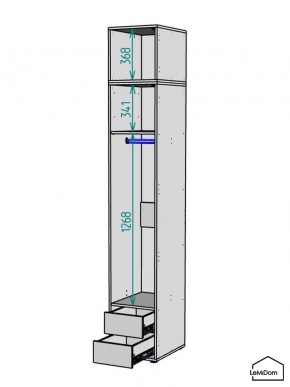 Шкаф с антресолью Linnea MHR-1A-3 2450х400х510 (ДВ-М 11.1.25) в Добрянке - dobryanka.mebel24.online | фото 3