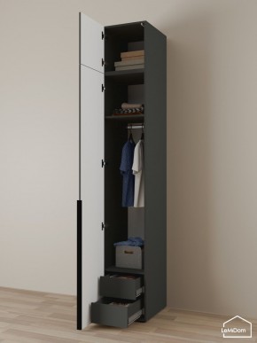 Шкаф с антресолью Linnea MHR-1A-3 2450х400х510 (Графит-М 11.1.25) в Добрянке - dobryanka.mebel24.online | фото 5