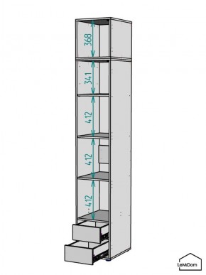 Шкаф с антресолью Linnea MHR-1A-4 2450х400х510 (Белый-М 11.1.1) в Добрянке - dobryanka.mebel24.online | фото 3