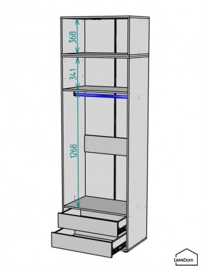 Шкаф с антресолью Linnea MHR-2A-3 2450х800х510 (ДВ-М 11.1.25) в Добрянке - dobryanka.mebel24.online | фото 3