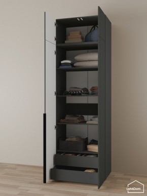 Шкаф с антресолью Linnea MHR-2A-3 2450х800х510 (Графит-М 11.1.25) в Добрянке - dobryanka.mebel24.online | фото 6