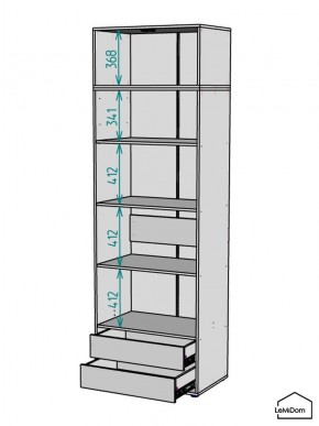 Шкаф с антресолью Linnea MHR-2A-4 2450х800х510 (Графит-М 11.1.25) в Добрянке - dobryanka.mebel24.online | фото 3
