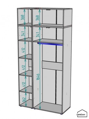 Шкаф с антресолью Linnea MHR-3POA-1 2450х1200х510 (Белый-М 11.1.1) в Добрянке - dobryanka.mebel24.online | фото 3
