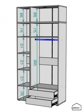 Шкаф с антресолью Linnea MHR-3POA-2 2450х1200х510 (Белый-М 11.1.2) в Добрянке - dobryanka.mebel24.online | фото 3