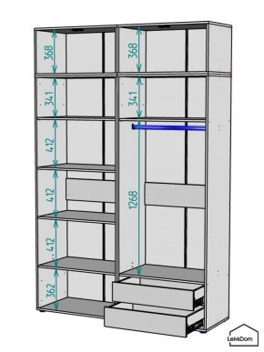 Шкаф с антресолью Linnea MHR-4A-2 2450х1600х510 (ДВ-М 11.1.25) в Добрянке - dobryanka.mebel24.online | фото 3
