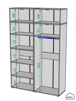Шкаф с антресолью Linnea MHR-4POA-1 2450х1600х510 (Белый-М 11.1.1) в Добрянке - dobryanka.mebel24.online | фото 3