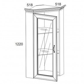 Шкаф с витриной 1VU, TIFFANY, цвет вудлайн кремовый в Добрянке - dobryanka.mebel24.online | фото