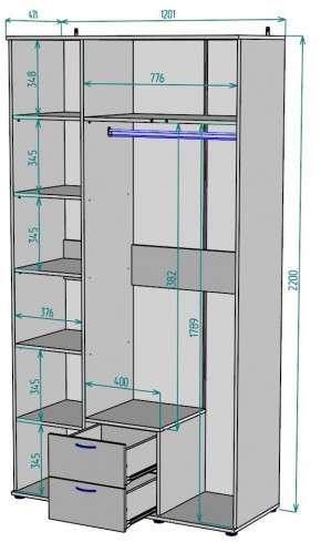 Шкаф с зеркалом Ольга H54_M в Добрянке - dobryanka.mebel24.online | фото 2
