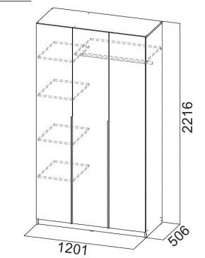 Шкаф ШК-5 (1200) Белый текстурный в Добрянке - dobryanka.mebel24.online | фото