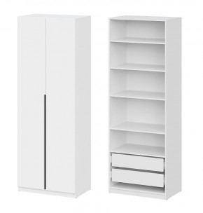 Шкаф ШК-5 + 4 полки + ящики (800) Белый текстурный в Добрянке - dobryanka.mebel24.online | фото 1