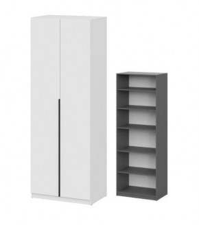Шкаф ШК-5 + 4 полки (800) Белый текстурный в Добрянке - dobryanka.mebel24.online | фото 2