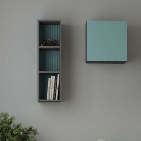 Шкаф Сириния навесной открытый серый графит/МДФ бриз в Добрянке - dobryanka.mebel24.online | фото 2