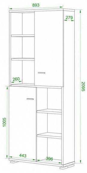 Шкаф-витрина Домино ПУ-30-2-ФС в Добрянке - dobryanka.mebel24.online | фото 2