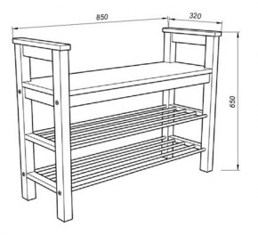 Скамья 85 Кантри для обуви, массив сосны, цвет белый в Добрянке - dobryanka.mebel24.online | фото 3