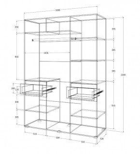 Спальный гарнитур Лиана (Дуб Крафт Белый/Графит) в Добрянке - dobryanka.mebel24.online | фото 14