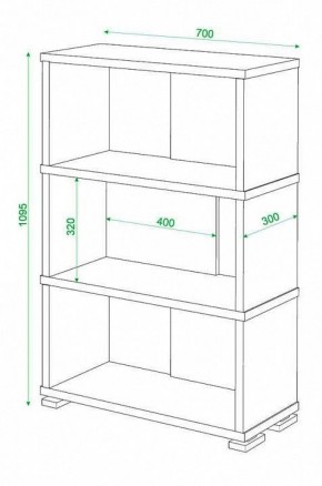 Стеллаж книжный Домино нельсон СБ-10_3 в Добрянке - dobryanka.mebel24.online | фото 3