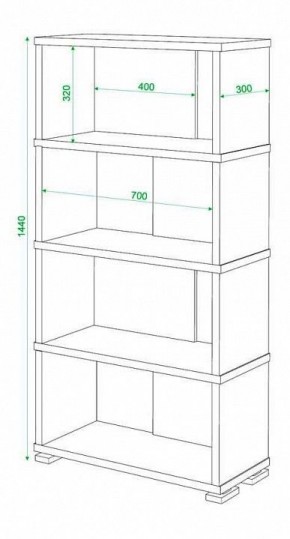 Стеллаж книжный Домино нельсон СБ-10_4 в Добрянке - dobryanka.mebel24.online | фото 2