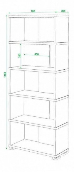 Стеллаж книжный Домино нельсон СБ-10_5 в Добрянке - dobryanka.mebel24.online | фото 2