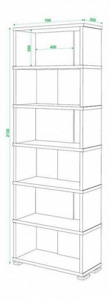 Стеллаж книжный Домино нельсон СБ-10_6 в Добрянке - dobryanka.mebel24.online | фото 2