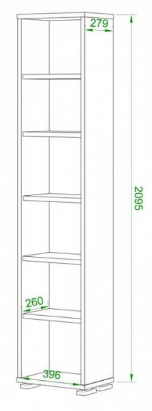 Стеллаж-колонка Домино ПУ-20-1 в Добрянке - dobryanka.mebel24.online | фото 2