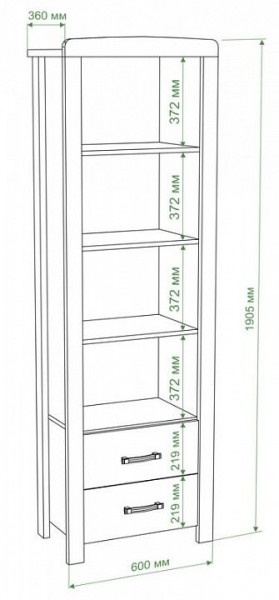 Стеллаж комбинированный Бартоло ВТД в Добрянке - dobryanka.mebel24.online | фото 2