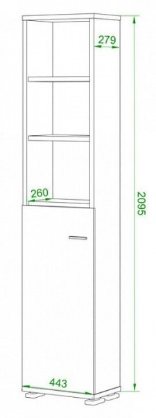 Стеллаж комбинированный Домино ПУ-20-2 в Добрянке - dobryanka.mebel24.online | фото 2